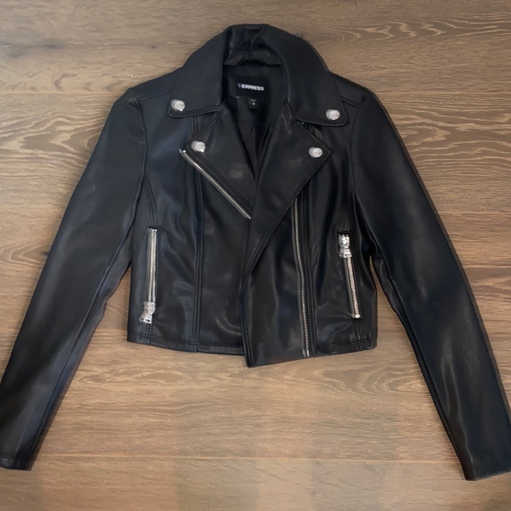 Black leather jacket
